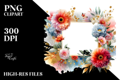 Watercolor Abstract Horizontal Frame Gerbera Gold Product Image 2