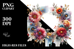 Watercolor Abstract Horizontal Frame Gerbera Gold Product Image 2