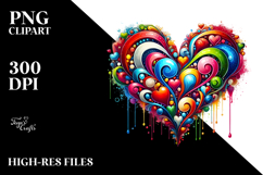 Colorful Heart in Andrew Loomis Style PNG Product Image 2