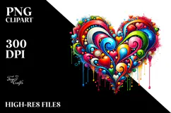 Colorful Heart in Andrew Loomis Style PNG Product Image 2