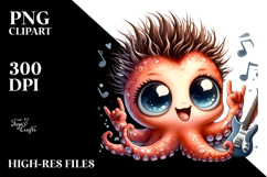 Cute Baby Octopus PNG Product Image 2