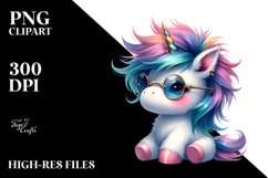 Cute Baby Unicorn Cool Haircut | Clipart Product Image 1