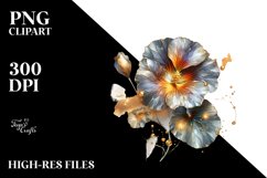 Shiny Nasturtium Watercolor Splash Sublimation Clipart Product Image 3