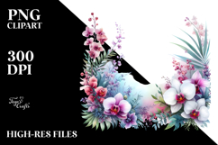 Vibrant Horizontal Orchid Abstract | Sublimation Clipart Product Image 2