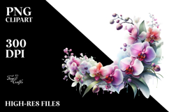Vibrant Horizontal Orchid Abstract | Sublimation Clipart Product Image 2