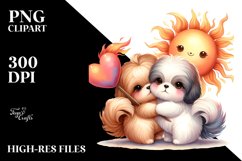 Cute Sun Shih Tzu Heart Shape PNG Product Image 2