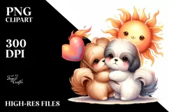 Cute Sun Shih Tzu Heart Shape PNG Product Image 2