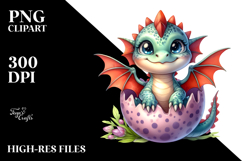 Watercolor Baby Dragon Smiling in Poket Product Image 2