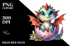 Watercolor Baby Dragon Smiling in Poket Product Image 2