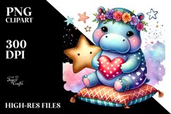 Boho Hippo on Star PNG Product Image 2