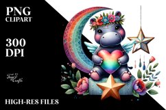 Boho Hippo on Star PNG Product Image 2
