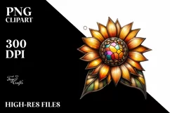 Detailed Stained Sunflower Watercolor Splash Sublimation Product Image 1