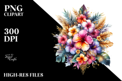 A Watercolor Vibrant Abstract with Hawayan Flowers Gold Product Image 2