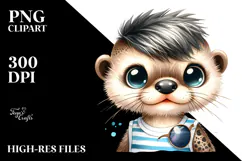 Energetic Baby Otter PNG Product Image 2