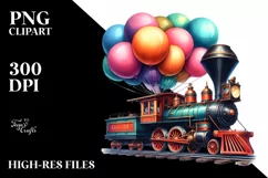 Watercolor Vintage Train PNG Product Image 3