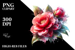 Colorful Glass Camellia Watercolor Splash Product Image 1