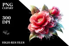 Colorful Glass Camellia Watercolor Splash Product Image 1