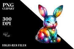 Colorful Bunny Made of Splashy PNG Product Image 2