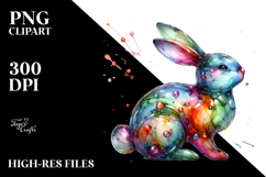Colorful Bunny Made of Splashy PNG Product Image 2