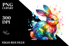 Colorful Bunny Made of Splashy PNG Product Image 2