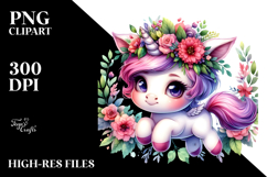 Jumping Baby Unicorn with Cool Haircut, Transparent PNG Product Image 2