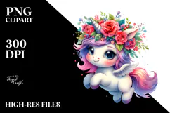 Jumping Baby Unicorn with Cool Haircut, Transparent PNG Product Image 2