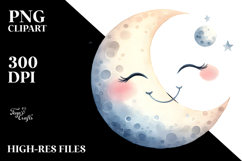 Simple Smiling Half Moon Moon PNG Product Image 2
