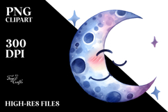 Simple Smiling Half Moon Moon PNG Product Image 2