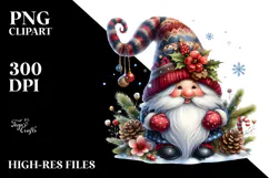 Christmas Gnome Watercolor PNG Product Image 2
