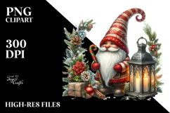 Christmas Gnome Watercolor PNG Product Image 2