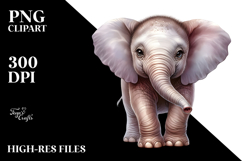 Digital Baby Elephant PNG Product Image 2