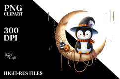 Moonlit Halloween Penguin PNG Product Image 2