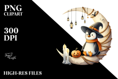 Penguin Dressed for Halloween, Festive PNG Product Image 2