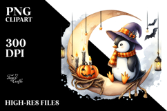 Penguin Dressed for Halloween, Festive PNG Product Image 2
