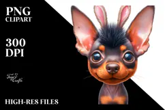 Expressive Baby Doberman Pinscher PNG Product Image 2