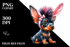 Expressive Baby Doberman Pinscher PNG Product Image 2