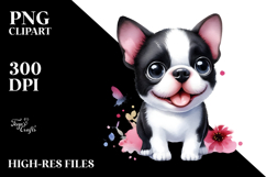 Happy Boston Terrier, Transparent PNG Product Image 2