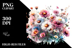 Colorful Daisy Flower PNG Product Image 2