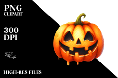 Funny Jack-O&#039;-Lantern Watercolor Image PNG Product Image 2