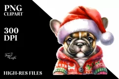 Expressive Winter Bulldog PNG Product Image 3