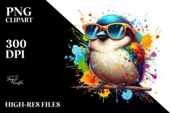 Artistic Bird in Sunglasses, Colorful Quirky Product Image 3