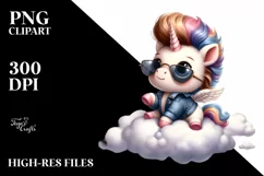 Watercolor Baby Unicorn Hero | Clipart Product Image 1