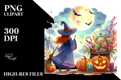 Simple Vibrant Witch for Halloween | Sublimation Clipart Product Image 2
