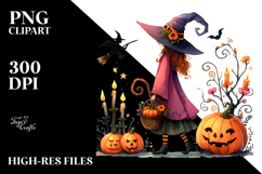 Simple Vibrant Witch for Halloween | Sublimation Clipart Product Image 2
