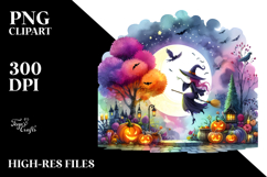 Halloween Witch Scene | Sublimation | Clipart Product Image 2