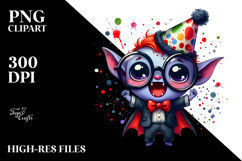 Funny Tiny Vampire with Oversized es, Colorful PNG Product Image 2