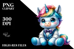 Cute Unicorn with Cool Haircut PNG Product Image 2