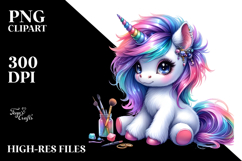 Cute Baby Unicorn Running PNG Product Image 2