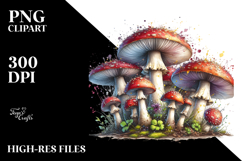 Mushroom Watercolor Fantasy Art PNG Product Image 2