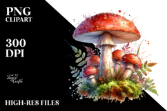 Mushroom Watercolor Fantasy Art PNG Product Image 2
